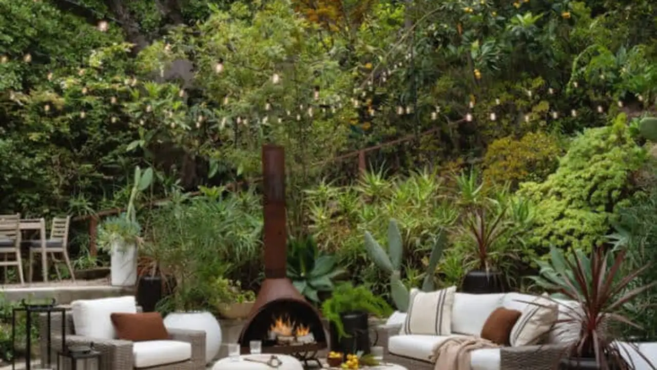 Close up on a plate of mashed potatoes, topped with baked pork chops with cream of mushroom soup, and a side of green beans.